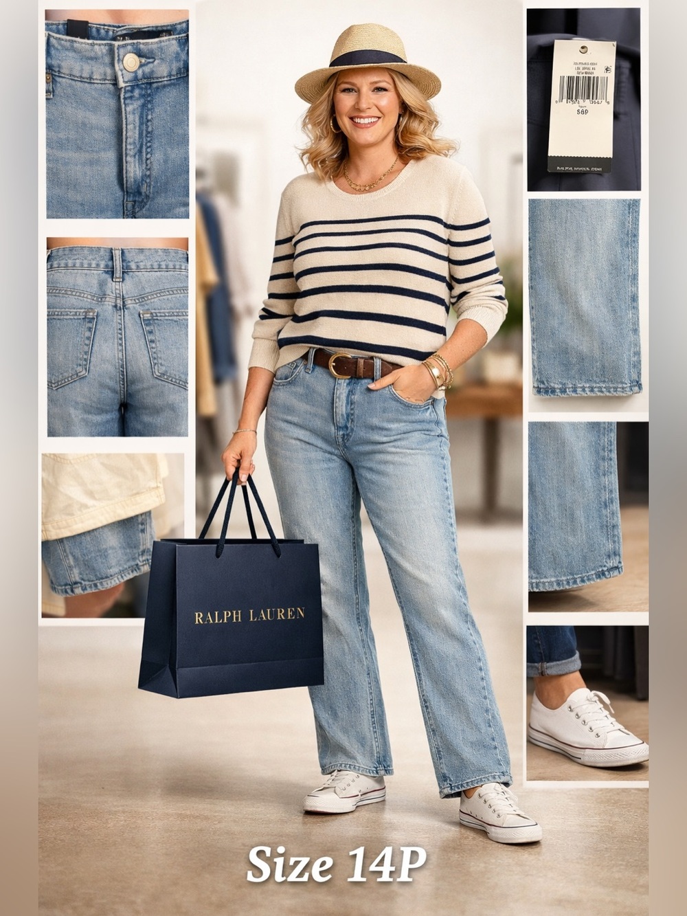 Ralph Lauren Light Wash Straight Leg Women Jeans - Light Blue